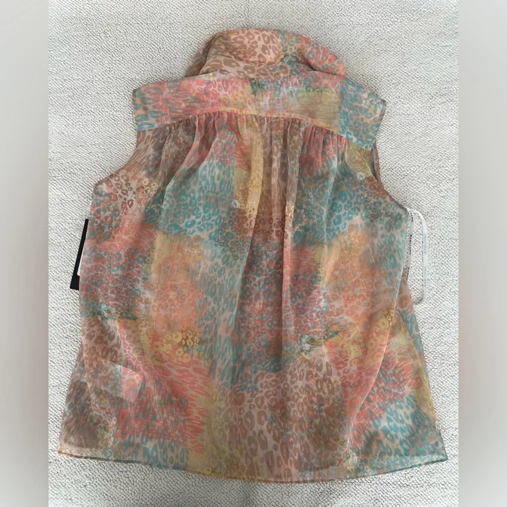 GUESS By Marciano Semi-Shade Maculage Sleeveless Top | Multicolor Size: M/6 - Picture 3 of 16
